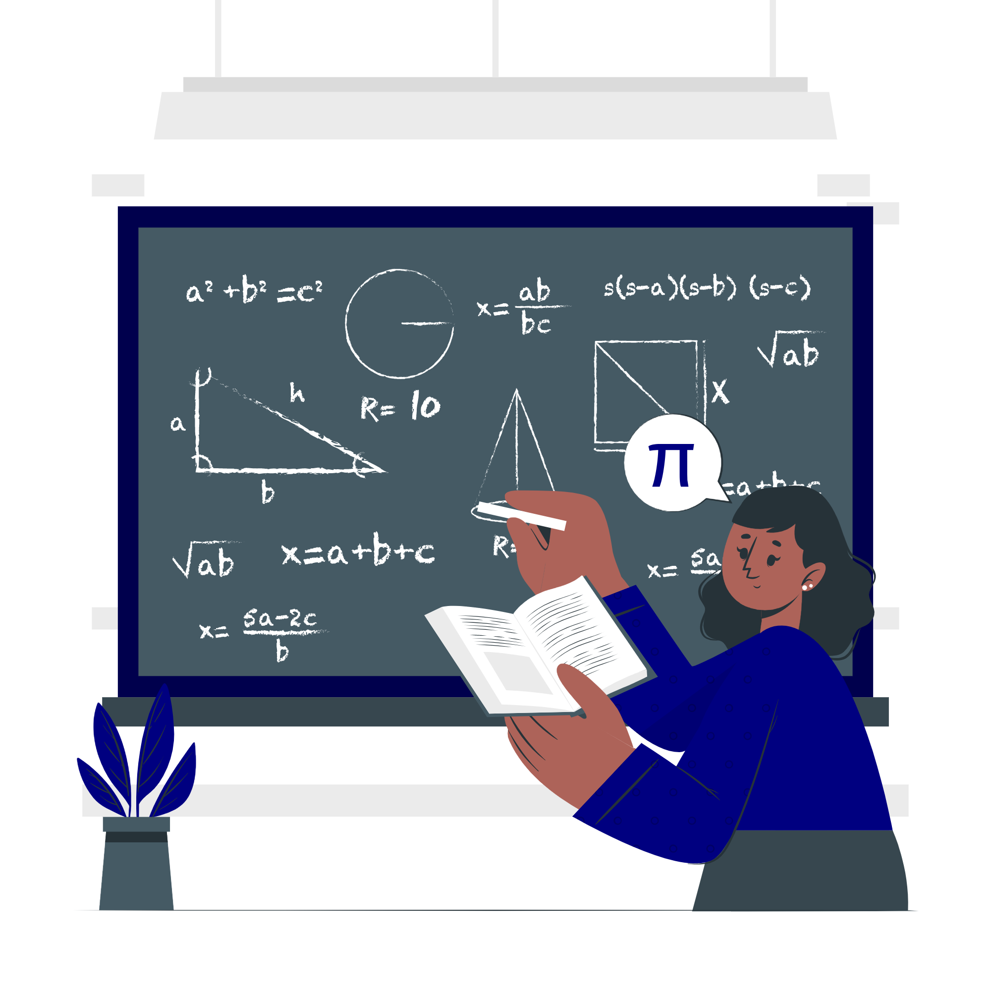 Professora no quadro.